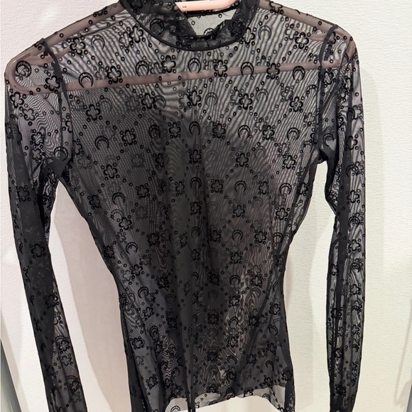 Marine Serre Tops - Marine Serre Black Sheer Top